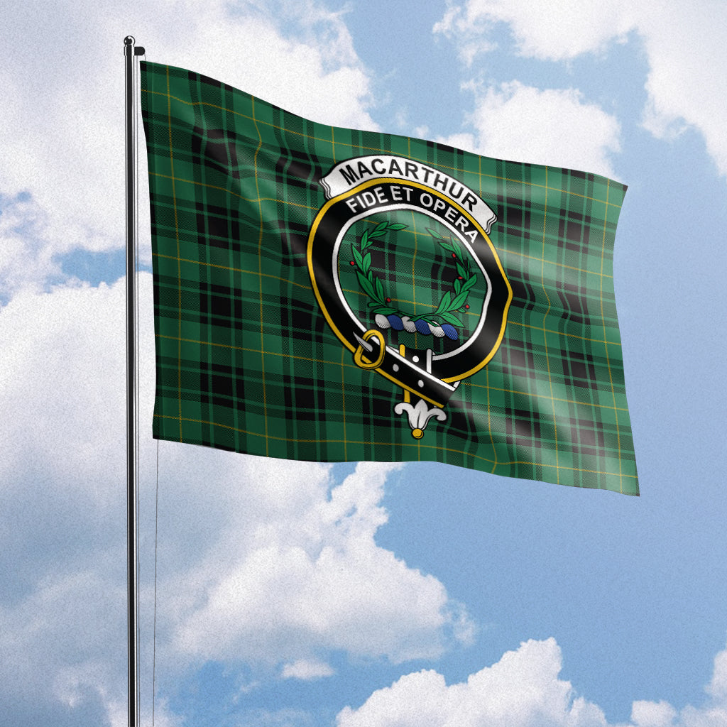 MacArthur Ancient Tartan Flag with Family Crest House Flag (Horizontal) - Tartan Vibes Clothing