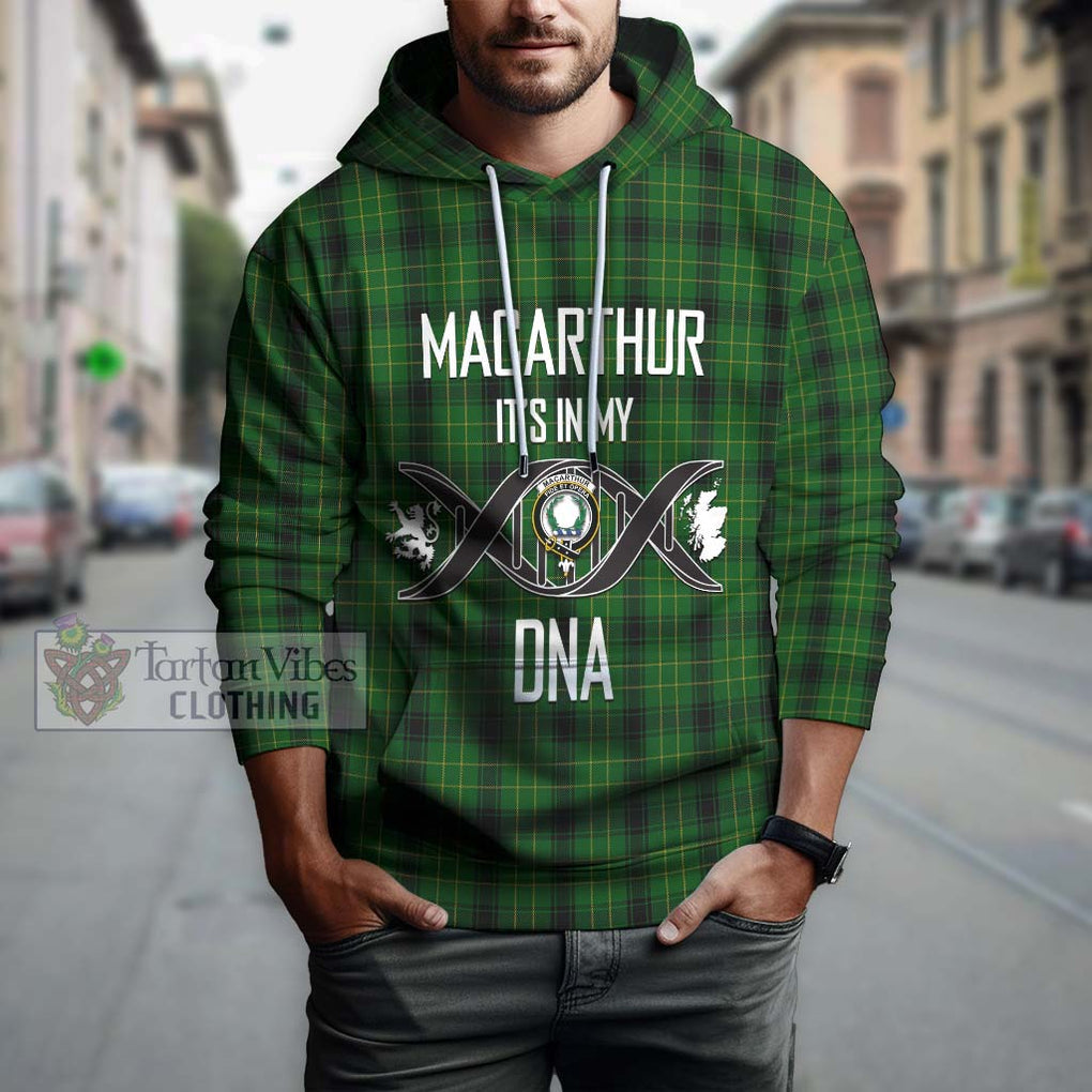 MacArthur Highland Tartan Hoodie with Family Crest DNA In Me Style Pullover Hoodie - Tartanvibesclothing Shop