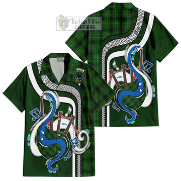 MacArthur Highland Tartan Short Sleeve Button Shirt with Epic Bagpipe Style