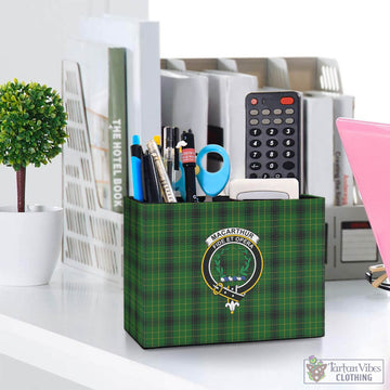 MacArthur Highland Tartan Pen Holder with Family Crest