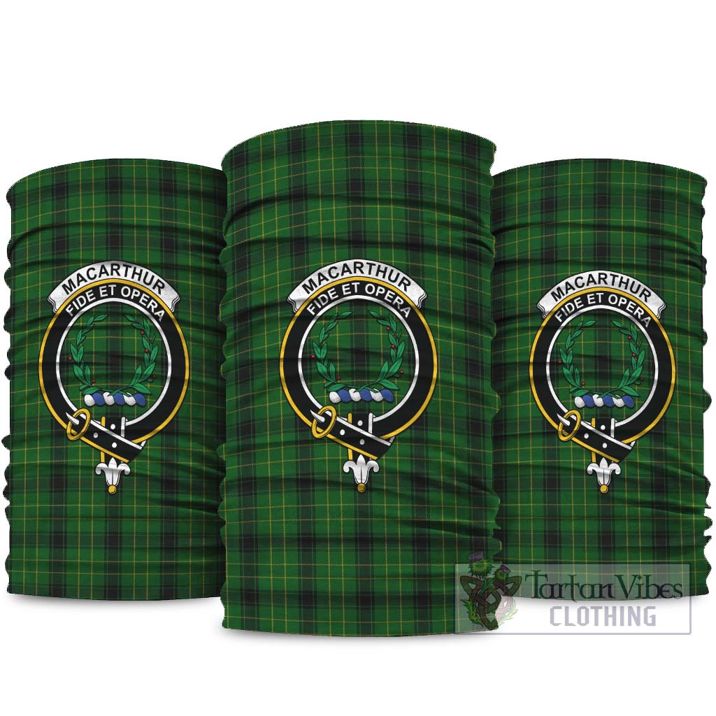 MacArthur Highland Tartan Neck Gaiters, Tartan Bandanas, Tartan Head Band with Family Crest