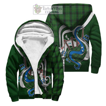 MacArthur Highland Tartan Sherpa Hoodie with Epic Bagpipe Style