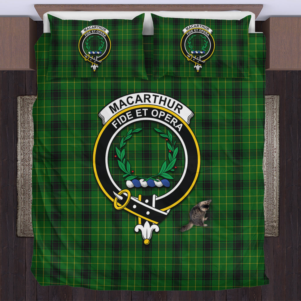 MacArthur Highland Tartan Bedding Set with Family Crest US Bedding Set - Tartan Vibes Clothing