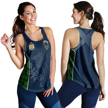 MacArthur Highland Tartan Women's Racerback Tanks with Family Crest and Scottish Thistle Vibes Sport Style