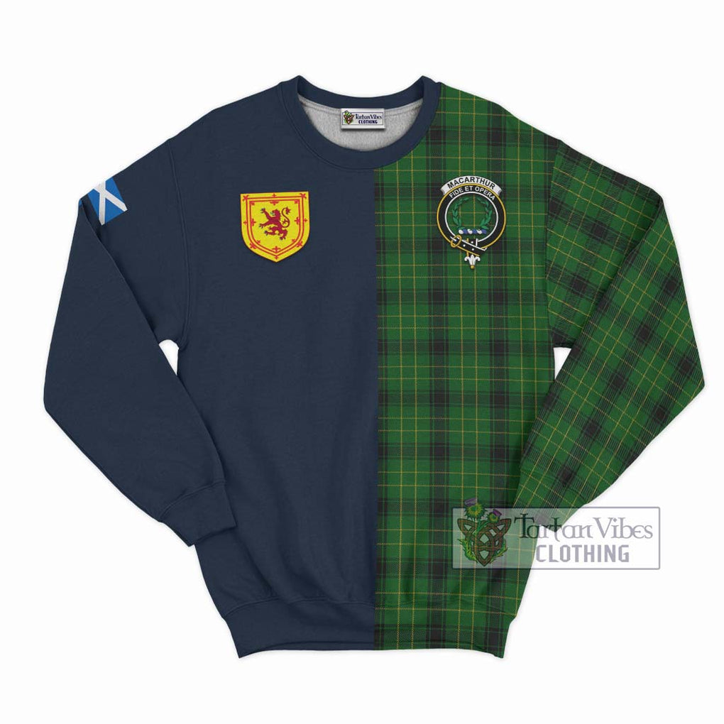 Tartan Vibes Clothing MacArthur Highland Tartan Sweatshirt with Scottish Lion Royal Arm Half Style