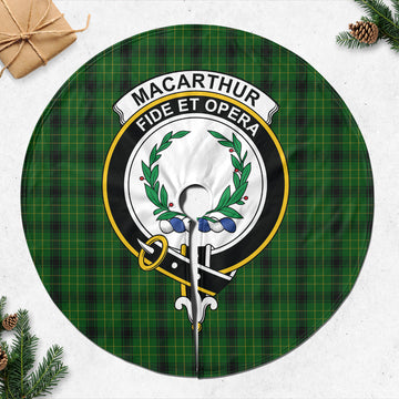 MacArthur Highland Tartan Christmas Tree Skirt with Family Crest