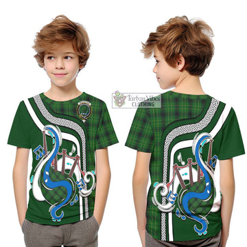 MacArthur Highland Tartan Kid T-Shirt with Epic Bagpipe Style