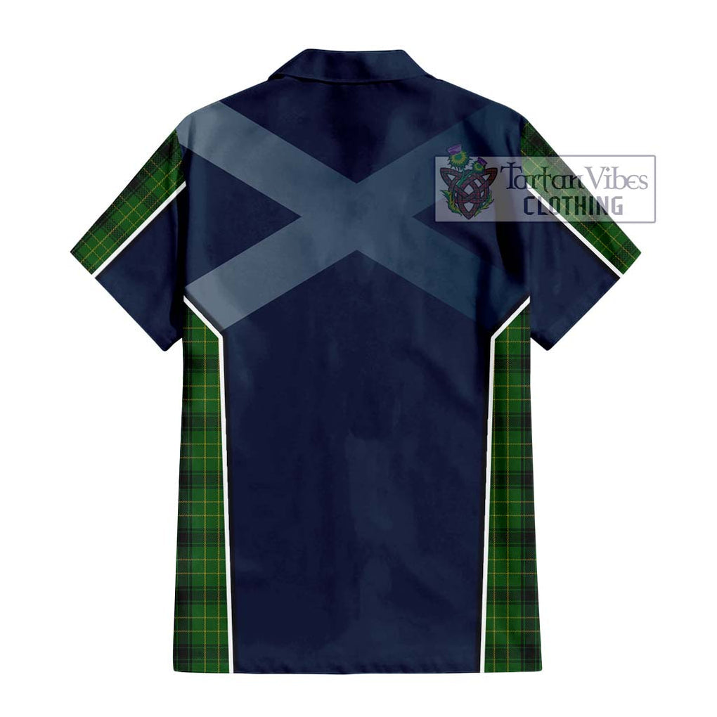 MacArthur Highland Tartan Short Sleeve Button Shirt with Family Crest and Lion Rampant Vibes Sport Style - Tartan Vibes Clothing