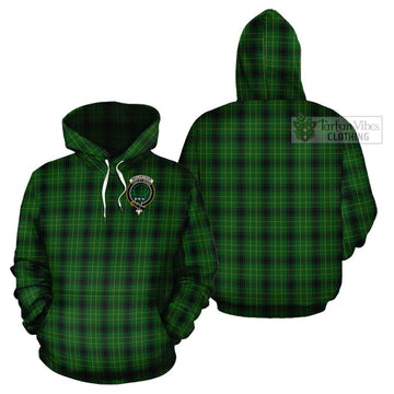 MacArthur Highland Tartan Cotton Hoodie with Family Crest