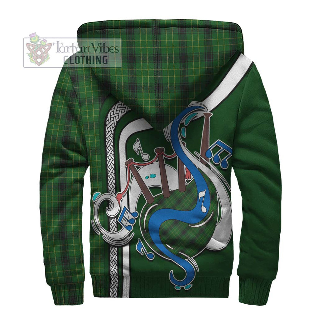 MacArthur Highland Tartan Sherpa Hoodie with Epic Bagpipe Style - Tartanvibesclothing Shop