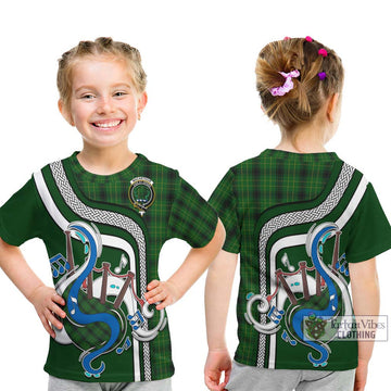 MacArthur Highland Tartan Kid T-Shirt with Epic Bagpipe Style