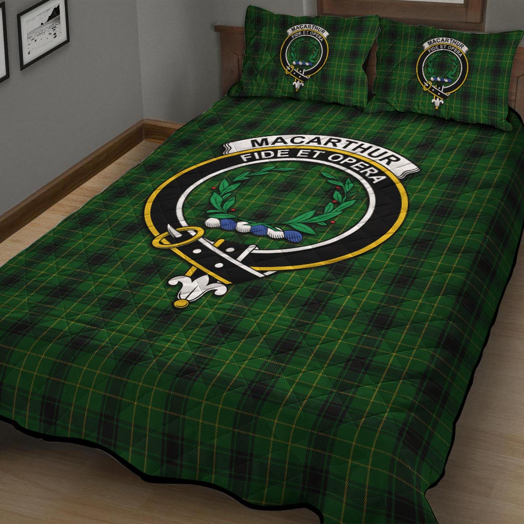 MacArthur Highland Tartan Quilt Bed Set with Family Crest - Tartan Vibes Clothing