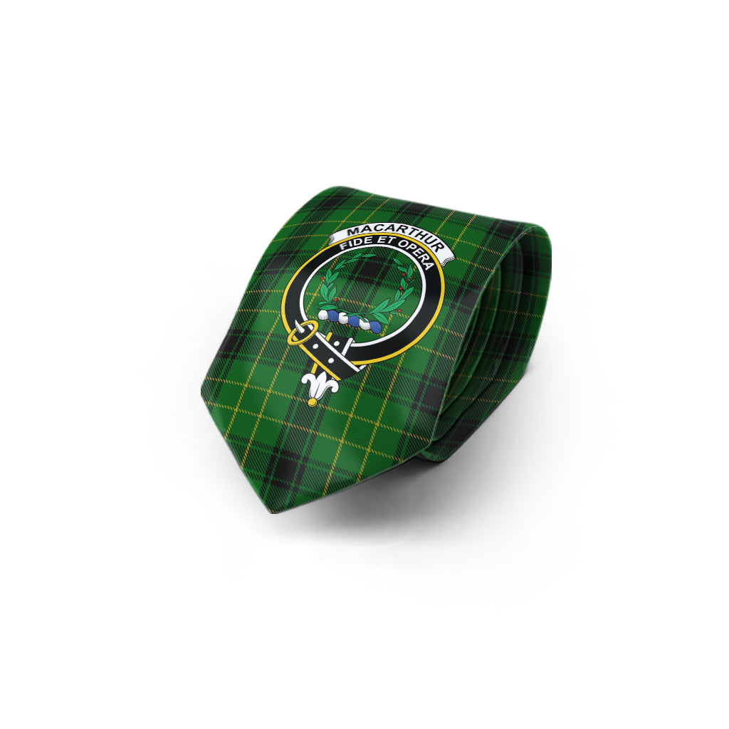 MacArthur Highland Tartan Classic Necktie with Family Crest - Tartan Vibes Clothing