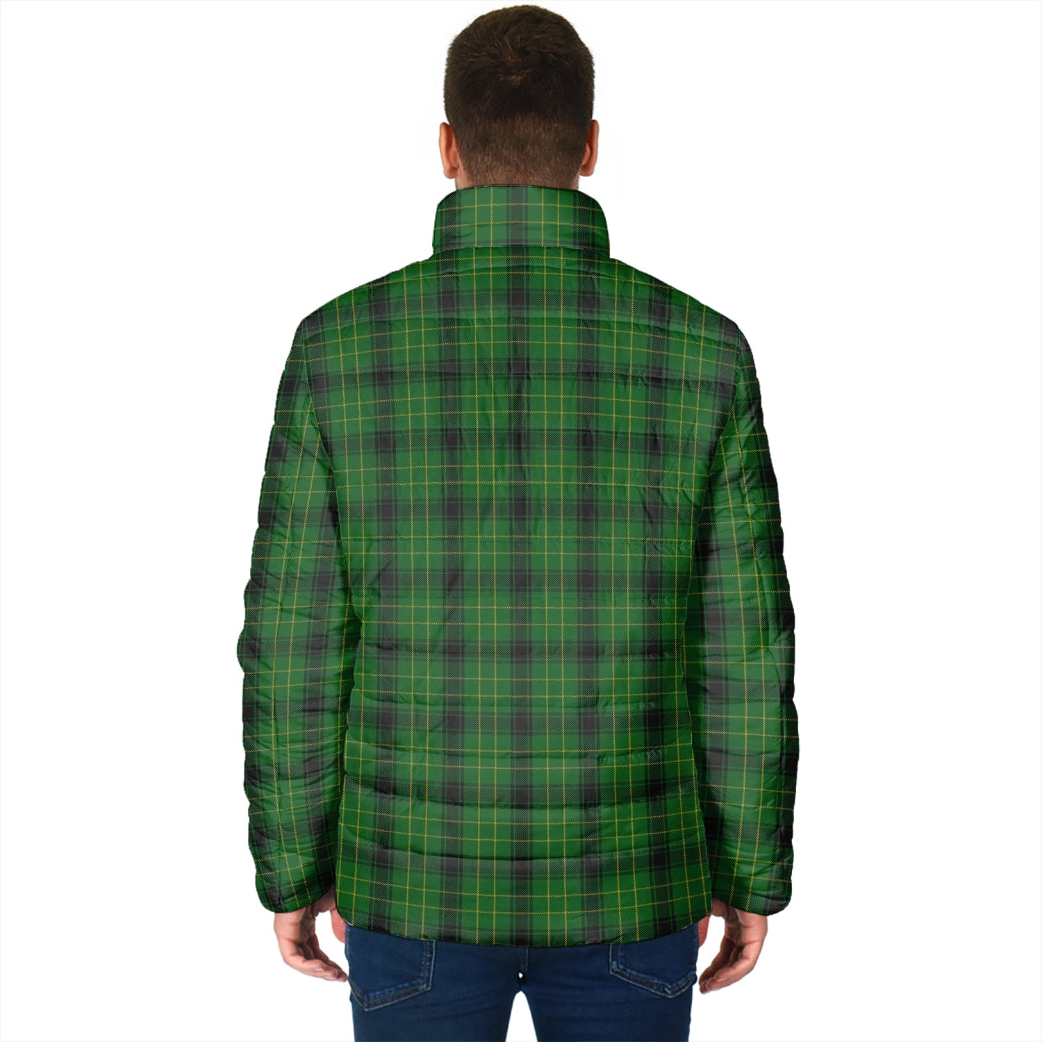 MacArthur Highland Tartan Padded Jacket with Family Crest - Tartan Vibes Clothing