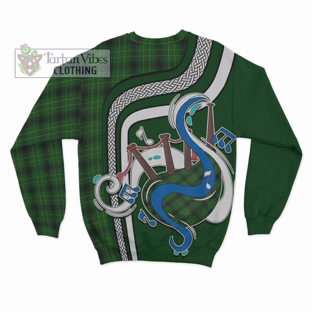 Tartan Vibes Clothing MacArthur Highland Tartan Sweatshirt with Epic Bagpipe Style