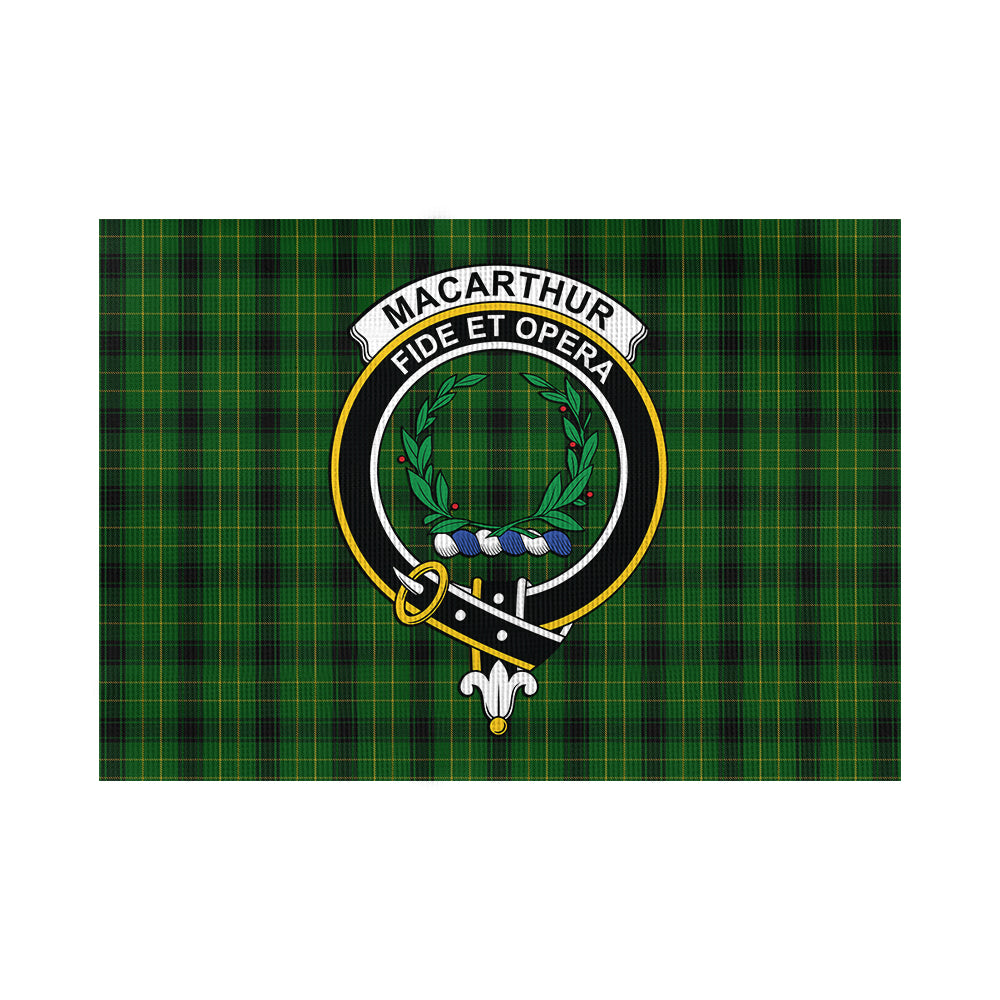 MacArthur Highland Tartan Flag with Family Crest - Tartan Vibes Clothing