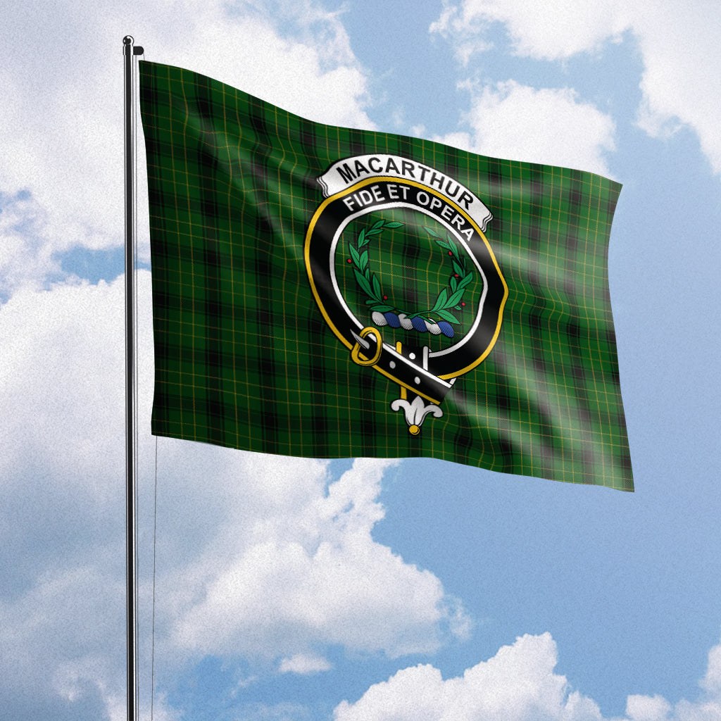 MacArthur Highland Tartan Flag with Family Crest House Flag (Horizontal) - Tartan Vibes Clothing