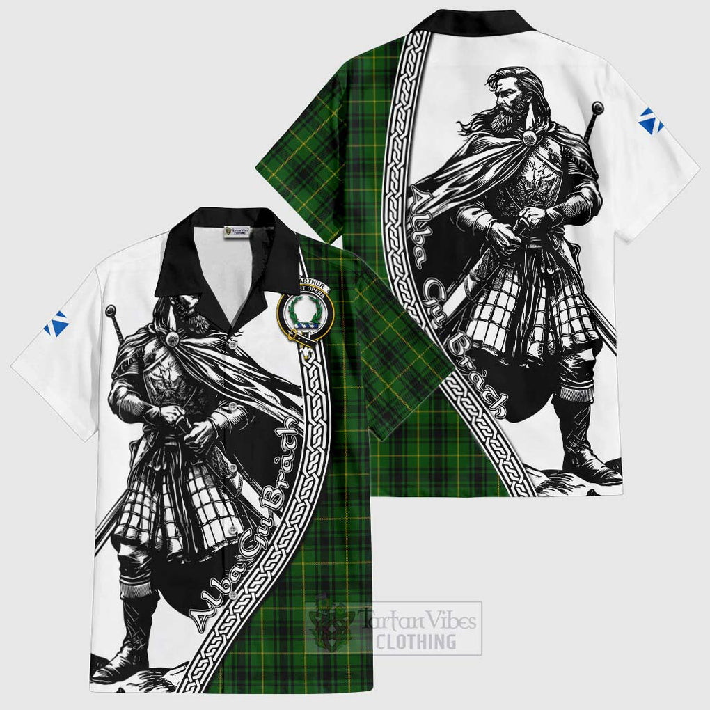 MacArthur (McArthur) Tartan Clan Crest Hawaiian Shirt with Highlander Warrior Celtic Style Kid - Tartan Vibes Clothing