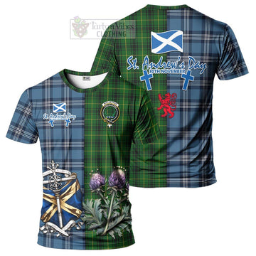 MacArthur (McArthur) Tartan T-Shirt Happy St. Andrew's Day Half Tartan Style