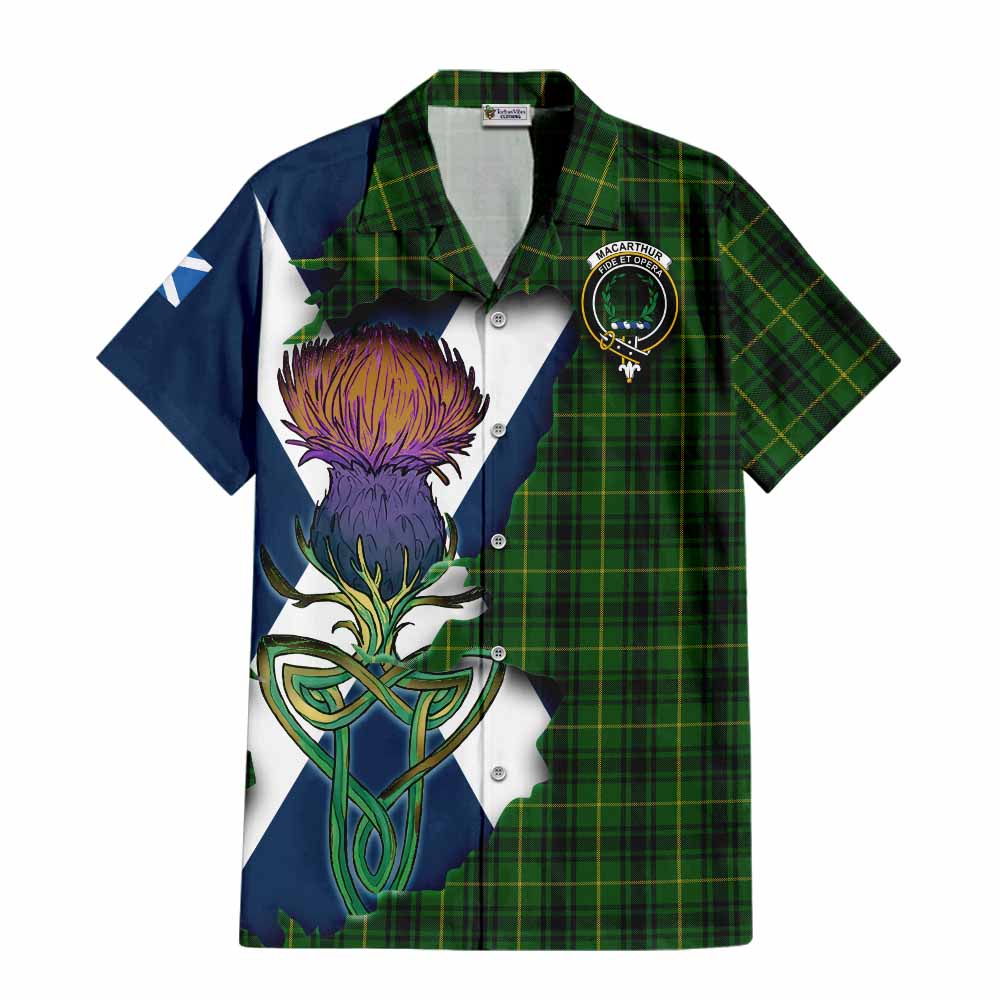 MacArthur (McArthur) Tartan Family Crest Hawaiian Shirt Scottish Thistle Celtic Inspired Kid - Tartan Vibes Clothing