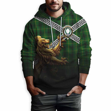 MacArthur (McArthur) Crest Tartan Hoodie with Golden Lion Emblem Celtic Style Pullover Hoodie - Tartan Vibes Clothing