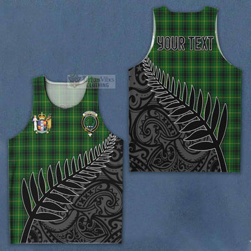 MacArthur (McArthur) Crest Tartan Men's Tank Top with New Zealand Silver Fern Half Style