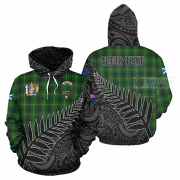 MacArthur (McArthur) Crest Tartan Hoodie with New Zealand Silver Fern Half Style