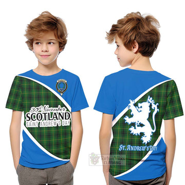 MacArthur (McArthur) Family Crest Tartan Kid T-Shirt Celebrate Saint Andrew's Day in Style