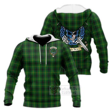 MacArthur (McArthur) Tartan Knitted Hoodie with Family Crest Celtic Skull Style