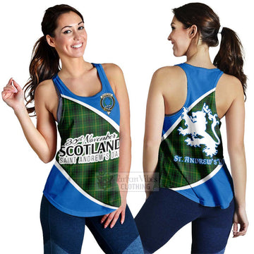 MacArthur (McArthur) Family Crest Tartan Women's Racerback Tanks Celebrate Saint Andrew's Day in Style