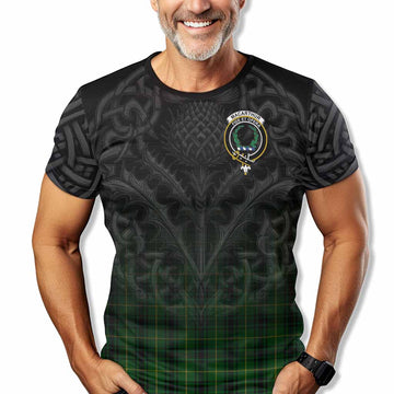 MacArthur (McArthur) Tartan T-Shirt with Family Crest Celtic Thistle Vibes