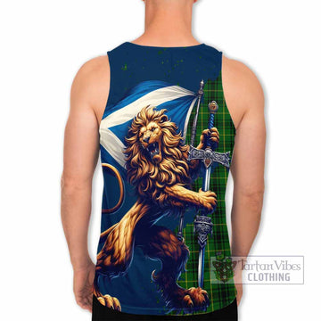 MacArthur (McArthur) Tartan Family Crest Men's Tank Top with Scottish Majestic Lion