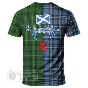 MacArthur (McArthur) Tartan T-Shirt Happy St. Andrew's Day Half Tartan Style