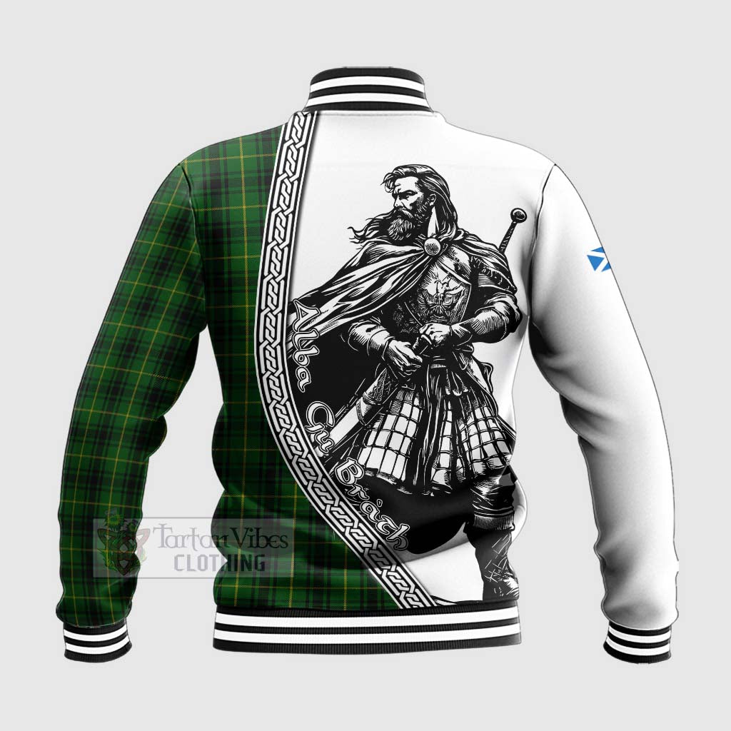 Tartan Vibes Clothing MacArthur (McArthur) Tartan Clan Crest Baseball Jacket with Highlander Warrior Celtic Style