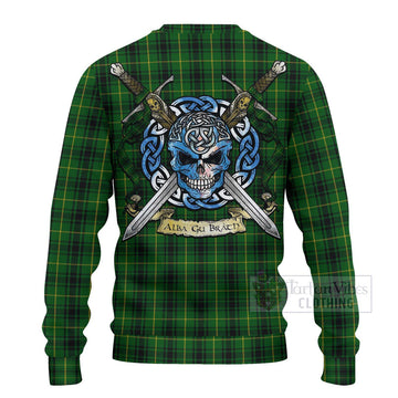 MacArthur (McArthur) Tartan Ugly Sweater with Family Crest Celtic Skull Style