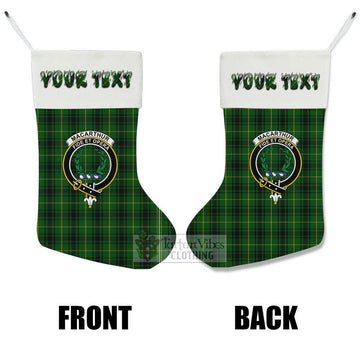 MacArthur (McArthur) Tartan Family Crest Christmas Stocking with Personalized Text