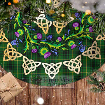 MacArthur (McArthur) Tartan Christmas Tree Skirt with Thistle Celtic Knot Style