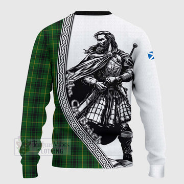 MacArthur (McArthur) Tartan Clan Crest Knitted Sweater with Highlander Warrior Celtic Style