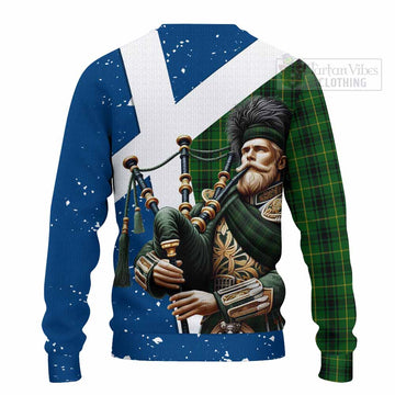 MacArthur (McArthur) Tartan Knitted Sweater with Family Crest Scottish Bagpiper Vibes