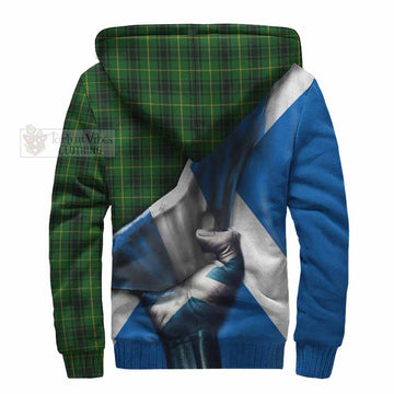 MacArthur (McArthur) Tartan Sherpa Hoodie with Family Crest Scotland Patriotic Style