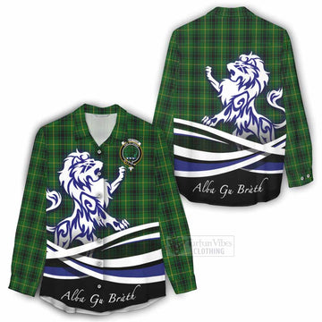 MacArthur (McArthur) Tartan Women's Casual Shirt with Alba Gu Brath Regal Lion Emblem