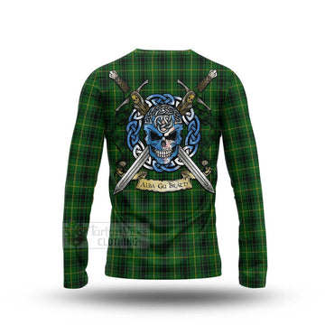 MacArthur (McArthur) Tartan Long Sleeve T-Shirt with Family Crest Celtic Skull Style