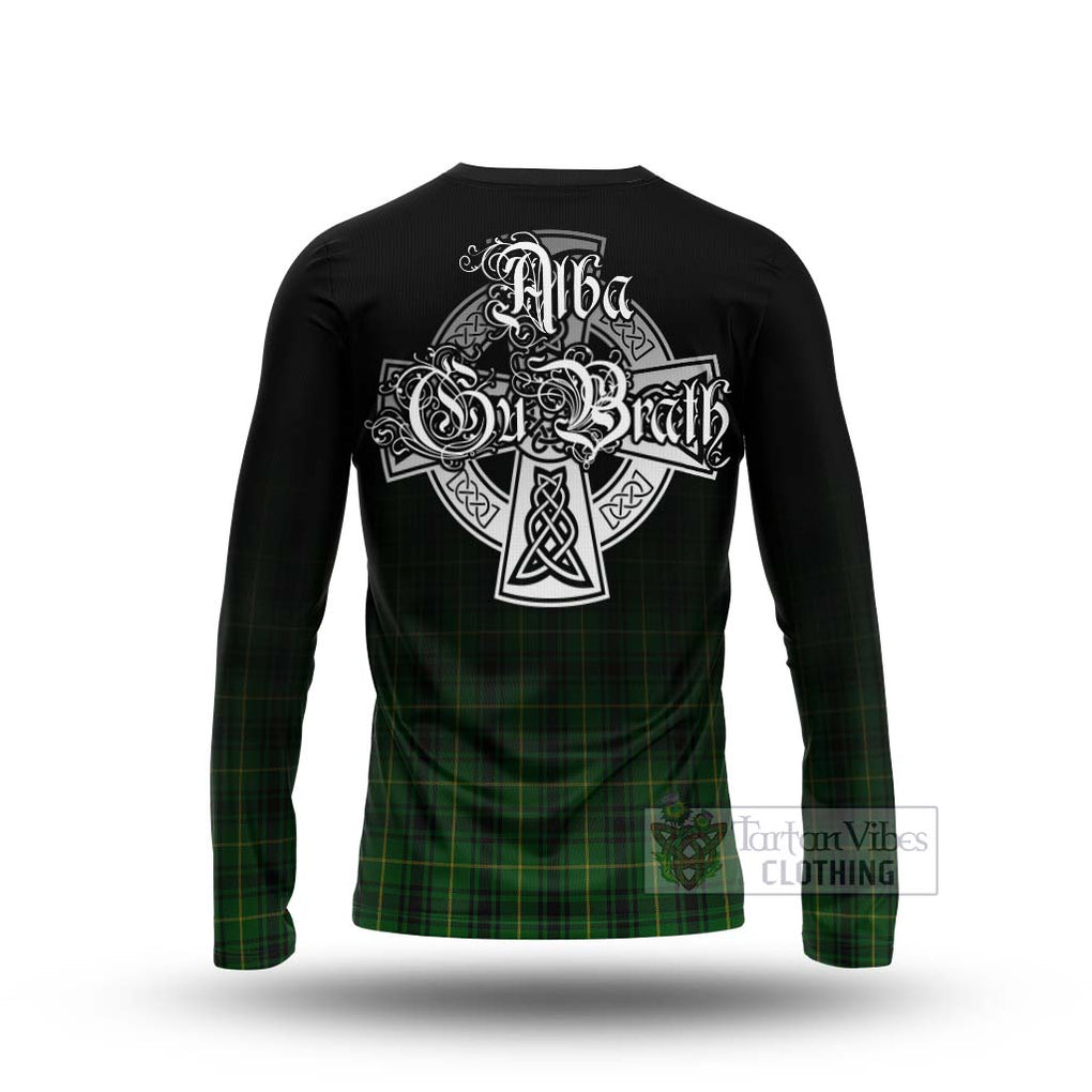 Tartan Vibes Clothing MacArthur (McArthur) Tartan Long Sleeve T-Shirt Featuring Alba Gu Brath Family Crest Celtic Inspired