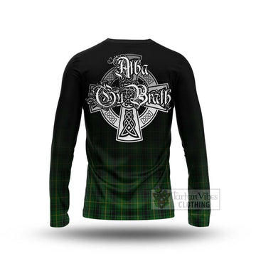 MacArthur (McArthur) Tartan Long Sleeve T-Shirt Featuring Alba Gu Brath Family Crest Celtic Inspired