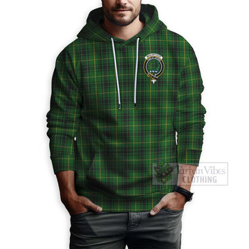 MacArthur (McArthur) Tartan Hoodie with Family Crest and Bearded Skull Holding Bottles of Whiskey