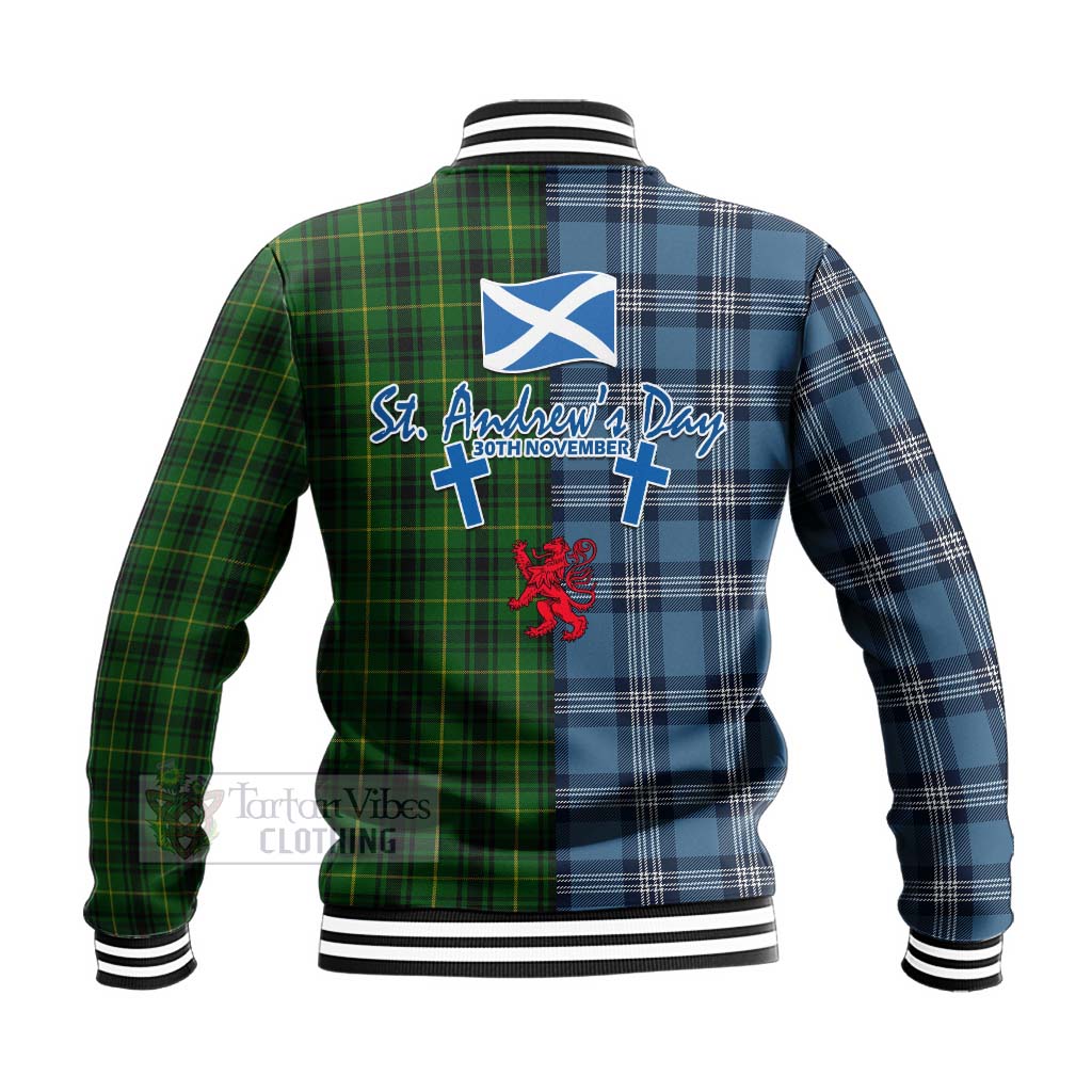 Tartan Vibes Clothing MacArthur (McArthur) Tartan Baseball Jacket Happy St. Andrew's Day Half Tartan Style