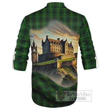 MacArthur (McArthur) Tartan Family Crest Ghillie Kilt Shirt with Scottish Ancient Castle Style - Tartan Vibes Clothing