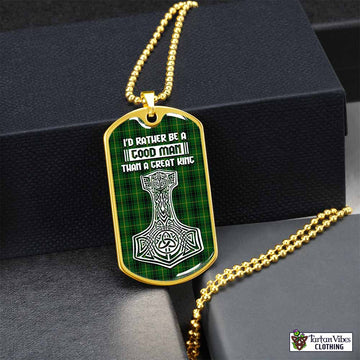 MacArthur (McArthur) Tartan Dog Tag Necklace Viking Mjolnir Style