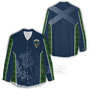 MacArthur (McArthur) Tartan Women's Casual Shirt with Family Crest and Scottish Thistle Vibes Sport Style