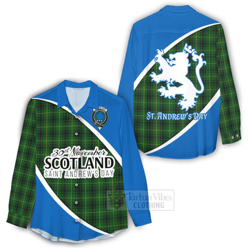 MacArthur (McArthur) Family Crest Tartan Women's Casual Shirt Celebrate Saint Andrew's Day in Style